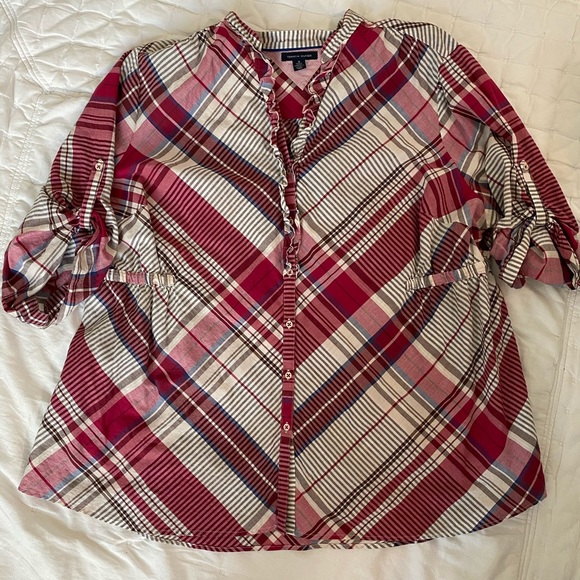 Red plaid Tommy Hilfiger shirt - Picture 2 of 2